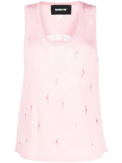 Barrow Distressed-effect Sleeveless Top In Light Pink