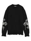 Barrow Distressed Graphic Sweater In Multi