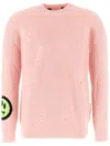 Barrow Acrylic Blend Distressed Graphic Patch Sweater In Pink