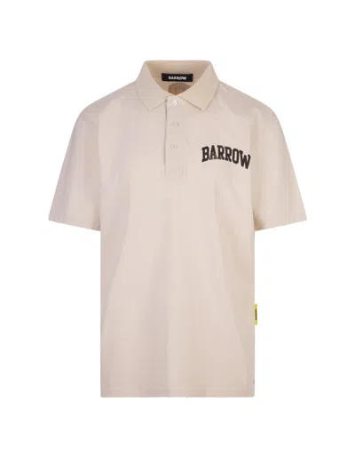 Barrow Dove Polo Shirt With Logo And Smile In Brown