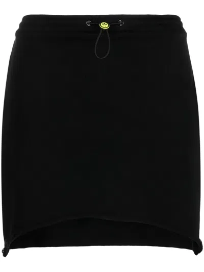 Barrow Drawstring-fastening Cotton Miniskirt In Black