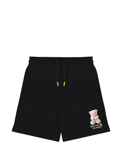 Barrow Kids' Drawstring Graphic Shorts In Black