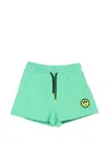 Barrow Drawstring Graphic Shorts In Green