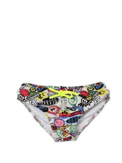 Barrow Kids' Drawstring Graphic Swim Briefs In Multi