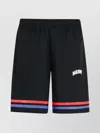 Barrow Drawstring Waist Knee Length Shorts With Striped Hem