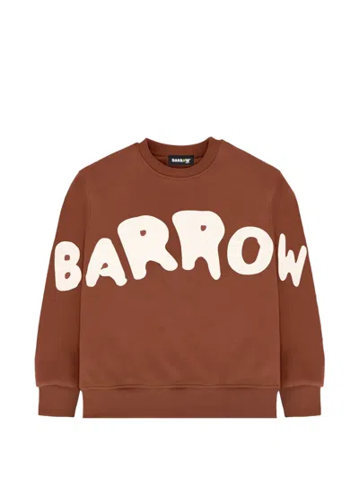 Barrow Kids' Drop-shoulder Graphic Sweatshirt In Brown
