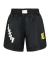 Barrow Black Nylon Basket Bermuda Shorts In Black