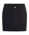 Barrow Black Mini Skirt With Drawstring In Black