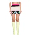 Barrow Crochet Texture High Waist Mini Skirt In Multi-color