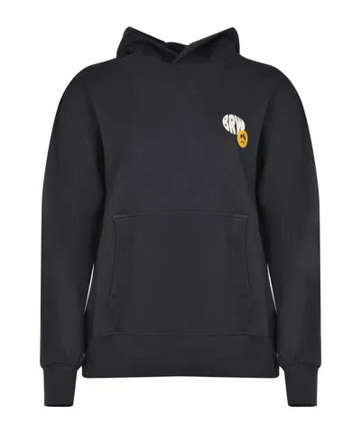Barrow Embellished Hoodie Sweater In Black
