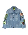 Barrow Embroidered Patch Denim Jacket In Blue