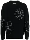 Barrow Embroidered Ribbed-knit Jumper In Schwarz