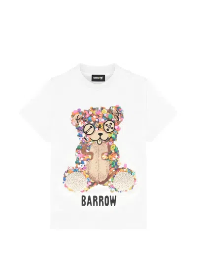 Barrow Kids' Embroidered T-shirt In White