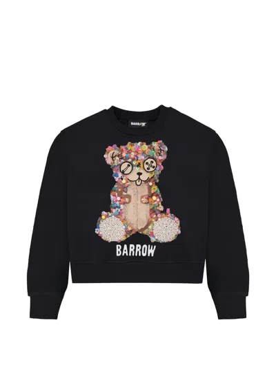 Barrow Kids' Embroidery Regular Sweatshirt In Black