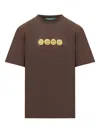 Barrow Emoticon-print Jersey T-shirt In Brown
