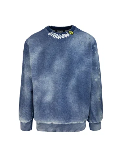 Barrow Washed Crewneck Sweatshirt In Navy