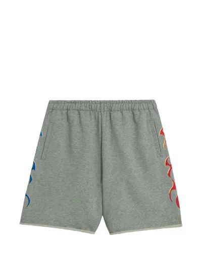 Barrow Flame-print Shorts In Gray