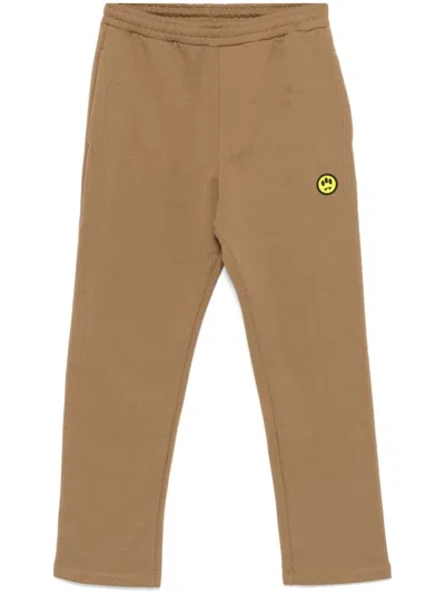 Barrow Flocked-logo Track Trousers In Brown