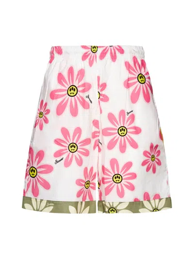 BARROW BARROW FLORAL PRINTED ELASTICATED WAISTBAND SHORTS