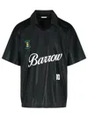 Barrow 'football' Striped Polo Collar T-shirt In Black
