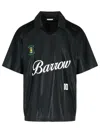 Barrow 'football' Striped Polo Collar T-shirt In Black