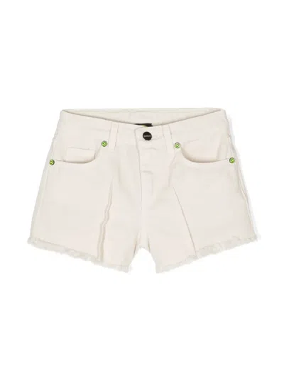 Barrow Kids' Cotton Denim Shorts In 베이지