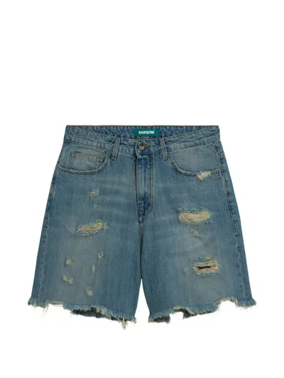 Barrow Frayed-hem Shorts In Black