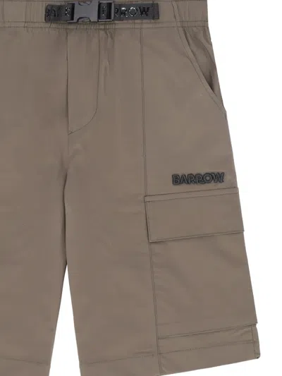 Barrow Kids' Gabardine Cargo Shorts In Brown