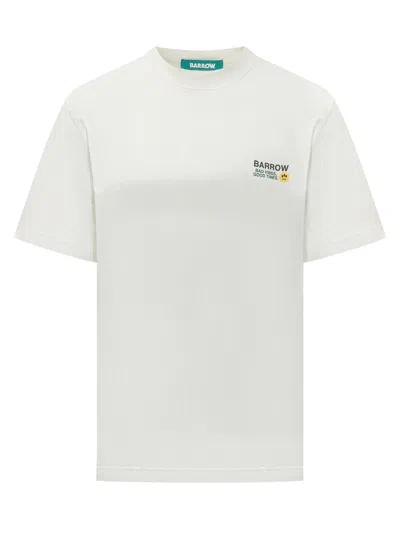 Barrow Good Vibes Graphic T-shirt In Cocco