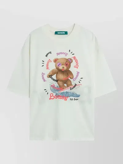 Barrow Graphic Crew Neck Short Sleeve Jersey Top In Neutral