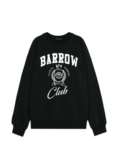 Barrow Graphic Crew-neck Sweatshirt In Black