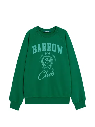 Barrow Graphic Crew-neck Sweatshirt In Green
