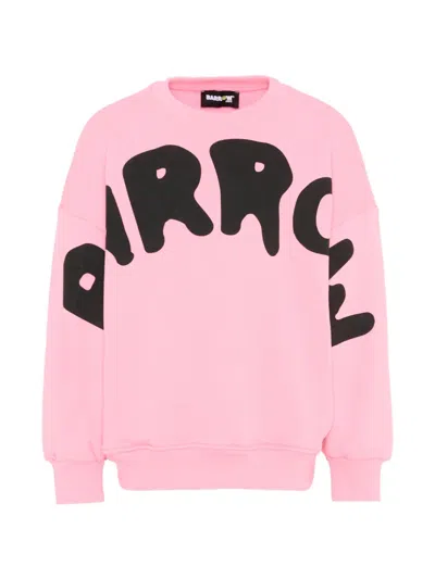 Barrow Graphic Crew-neck Sweatshirt In Pink