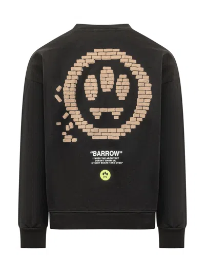 Barrow Graphic Crewneck Sweatshirt In Nero