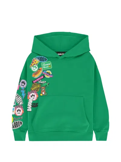 Barrow Kids' Graphic Fleece Hoodie In Green