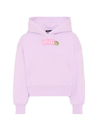 Barrow Kids' Graphic Hooded Sweatshirt In Pink