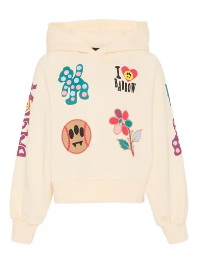 Barrow Kids' Graphic-patches Hoodie In Pink