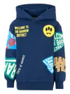 Barrow Graphic-print Cotton Hoodie In Blue