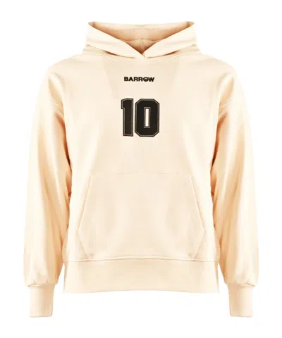 Barrow Graphic-print Cotton Hoodie In Brown