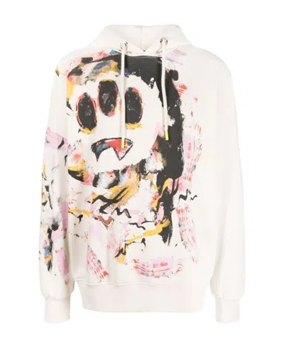Barrow Graphic-print Cotton Hoodie In White