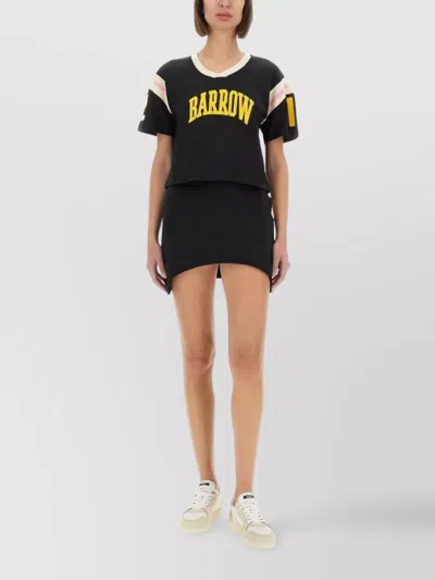 Barrow Graphic Print Cotton Jersey T-shirt In Black