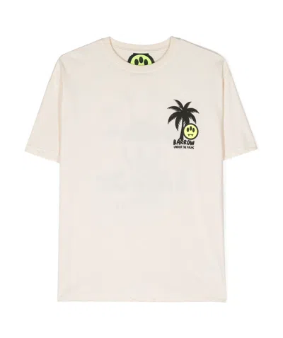Barrow Kids' Graphic-print Cotton T-shirt In White