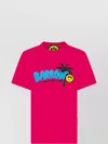 Barrow Graphic Print Crew Neck Short Sleeve Top In Pink