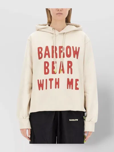 Barrow Graphic Print Hooded Sweater In Black
