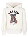 Barrow Ivory Sweatshirt For Kids With Bear Print In White