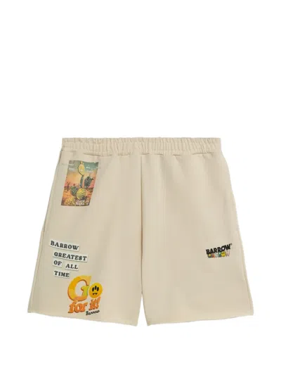 Barrow Graphic-print Shorts In Neutral