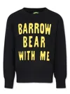 Barrow Black Sweatshirt For Kids With Logo And Bear In Black