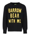 Barrow Black Sweatshirt For Kids With Logo And Bear In Black