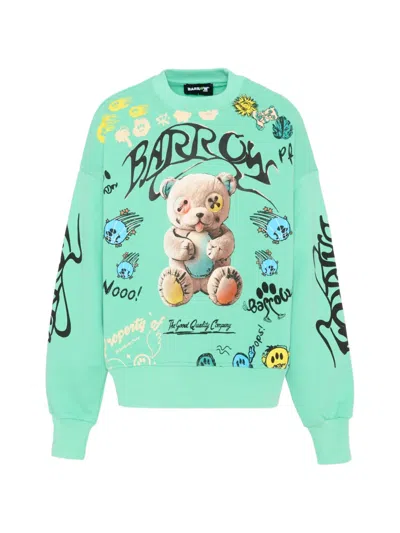 Barrow Kids' Graphic Print Sweatshirt In Green