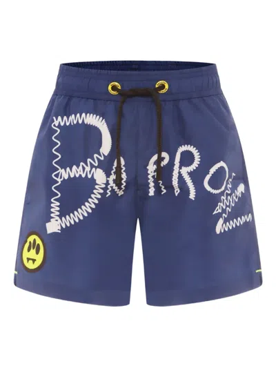 Barrow Graphic-print Swim Shorts In Blue